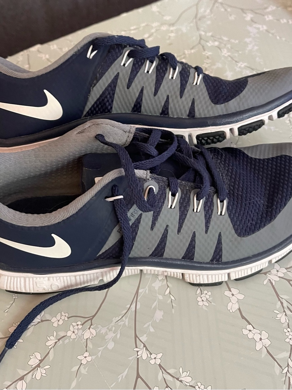 Nike Women's Navy and Gray Training Sneakers